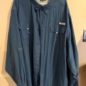 Men's Blue Casual Button Down Shirt